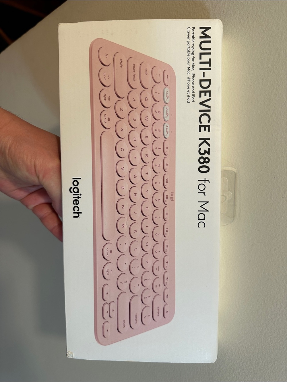 Logitech K380 Compact Bluetooth Wireless Keyboard in Soft Pink